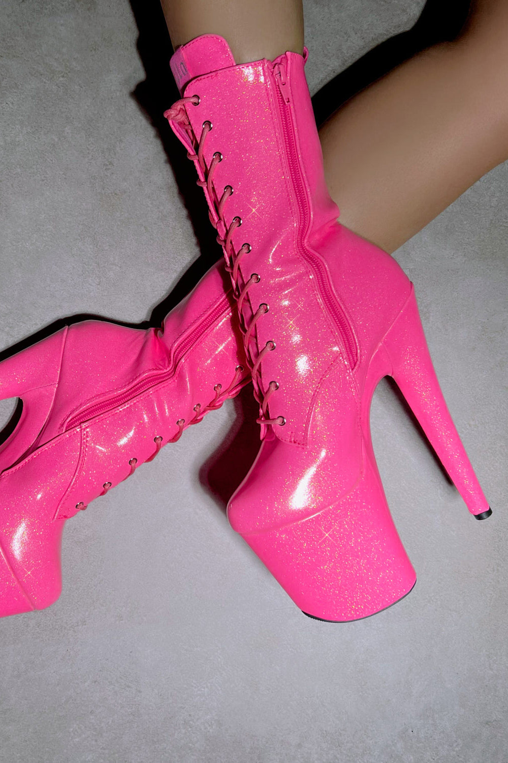 An application scenario or product detail of high heel women's hot pink pop star boots - Image 10
