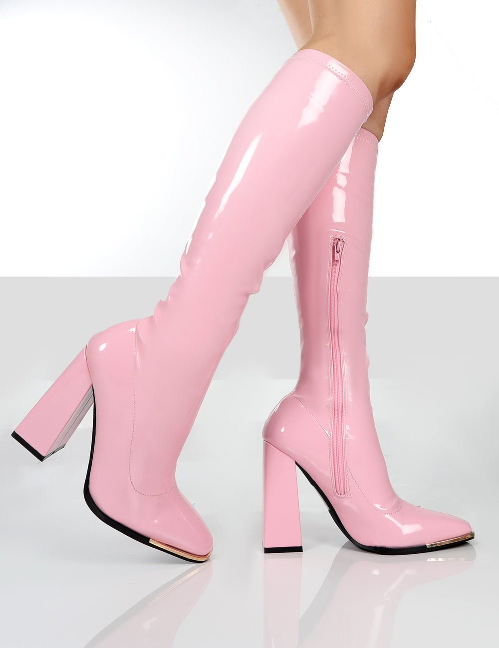 An application scenario or product detail of high heel women's hot pink pop star boots - Image 14