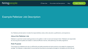 HiringPeople - Palletizer Job Overview