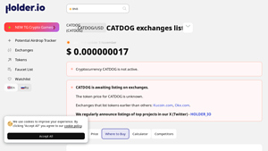 Screenshot of Where to Buy CATDOG (CATDOG)? Exchanges and DEX for ...