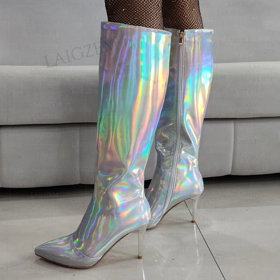 An application scenario or product detail of holographic knee high space boots - Image 4