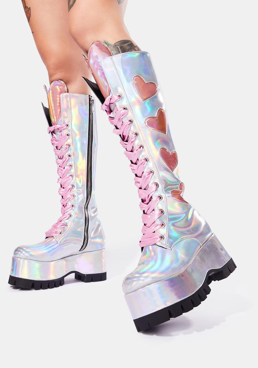 An application scenario or product detail of holographic knee high space boots - Image 7