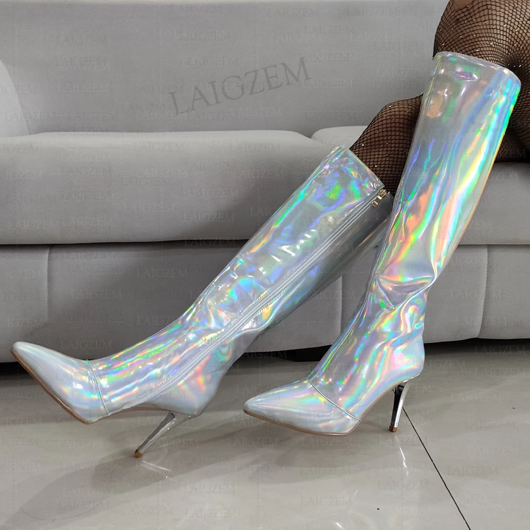 An application scenario or product detail of holographic knee high space boots - Image 8