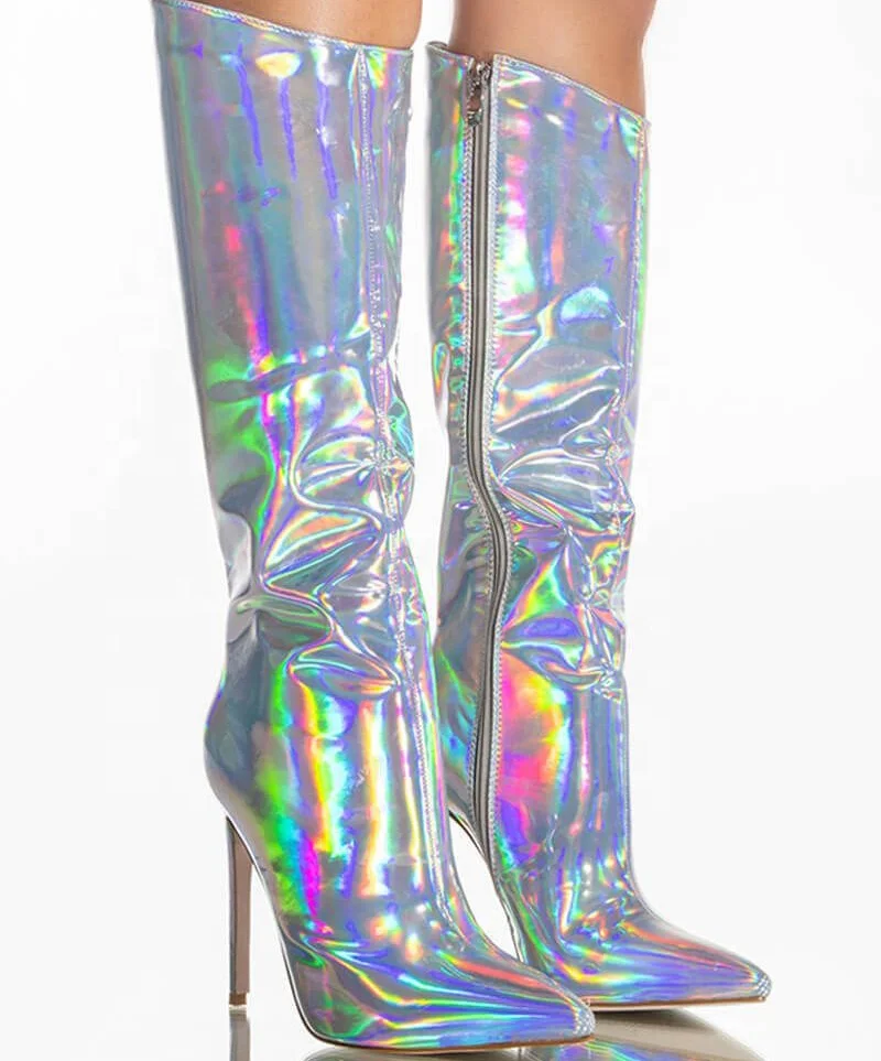 An application scenario or product detail of holographic knee high space boots - Image 9