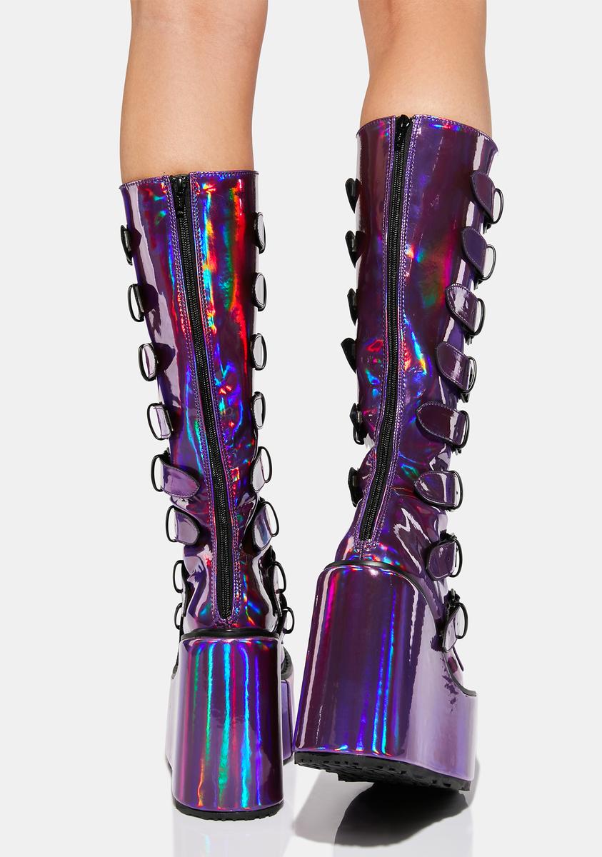 An application scenario or product detail of holographic knee high space boots - Image 11