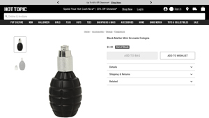 Hot Topic - Black Matter Mini Grenade Cologne