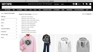 Hot Topic - Attack On Titan Hoodies