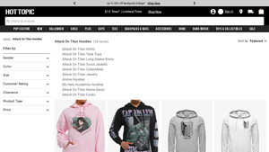Hot Topic - Attack On Titan Hoodies