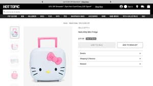 Hot Topic - Hello Kitty Mini Fridge