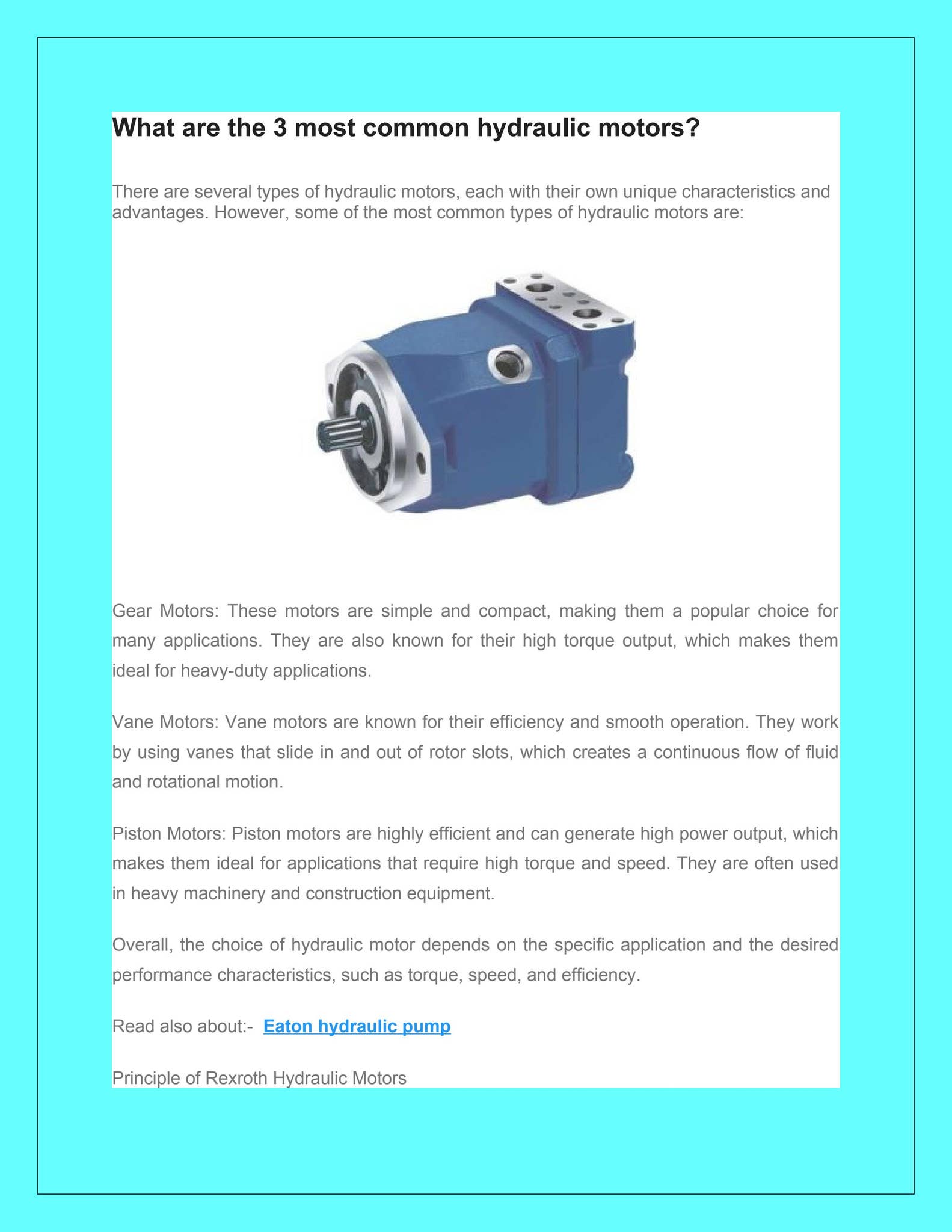 An application scenario or product detail of hydraulic motor types - Image 16