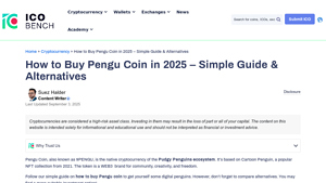 Screenshot of How to Buy Pengu Coin in 2025 - Simple Guide & Alternatives