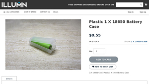 Illumn - Plastic 1 X 18650 Battery Case