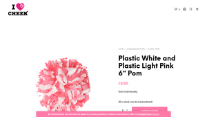 I Love Cheer® - Plastic White and Light Pink 6 Pom