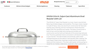 IMUSA - 11in H. Cajun Cast Aluminum Oval Roaster