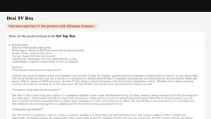 Desi TV Box - 8GB Internal Memory