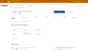 California Drop Forge - Employee Insights