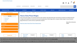Industrial Metal Supply - Heavy-Duty Piano Hinges