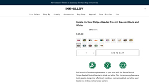 InkAlloy - Kenzie Vertical Stripes Beaded Stretch Bracelet