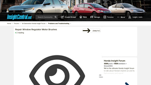 Insight Central - Honda Insight Window Regulator Motor Brushes Repair