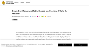 Instructables - Custom Membrane Matrix Keypad for Arduino
