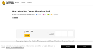 Instructables - Lost Wax Cast an Aluminium Skull
