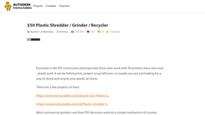 Instructables - $50 Plastic Shredder