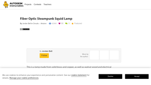 Instructables - Fiber Optic Steampunk Squid Lamp