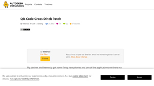 Instructables - QR-Code Cross Stitch Patch