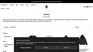 A BATHING APE - Moonface Crew Neck Sweatshirt