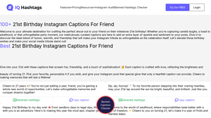 iqhashtags.com - 21st Birthday Instagram Captions
