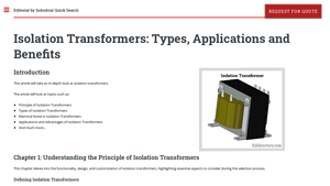 IQS Directory - Isolation Transformers