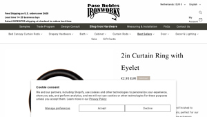 Paso Robles Ironworks - 2in Curtain Ring with Eyelet