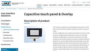 JAE - Automotive Capacitive Touch Panels