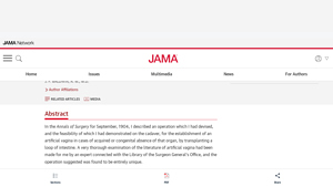 JAMA - Intestinal Transplantation for Vaginal Reconstruction