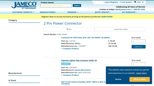 Jameco - 2 Pin Power Connector