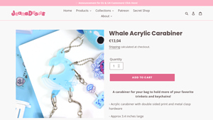 Jean A Draws - Whale Acrylic Carabiner
