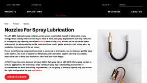JET-SET - Hydraulic & Lubrication Spray Nozzles