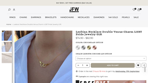 Jewels for Women - Gold Lesbian Necklace Double Venus Charm