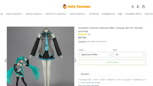 Jolly Costume - Vocaloid Hatsune Miku Cosplay Set