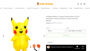 Jolly Costume - Inflatable Pikachu Cosplay Suit