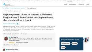 JustAnswer - Universal Plug-In Class 2 Transformer