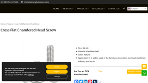 Keneng Hardware - Cross Flat Chamfered Head Screw