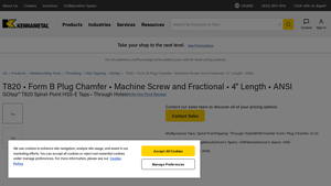 Kennametal - T820 Form B Plug Chamfer