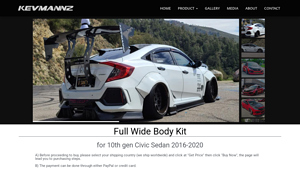 Kevman - Full Wide Body Kit for 10th Gen Civic Sedan
