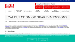 KHK - Gear Dimension Calculation