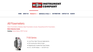 King Instrument Co - Borosilicate Glass Metering Tube