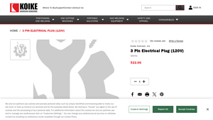 Koike - 3 Pin Electrical Plug (120V)