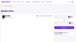 Screenshot of Bondex price today - BDXN price chart & live trends - Kraken