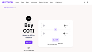 Screenshot of The guide to buying COTI today. - Kraken