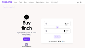 Screenshot of The guide to buying 1INCH today. - Kraken